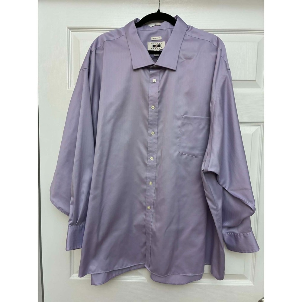 Joseph Abboud‎ Men's Dress Shirt 22 34/35 Purple Non-Iron Classic Fit